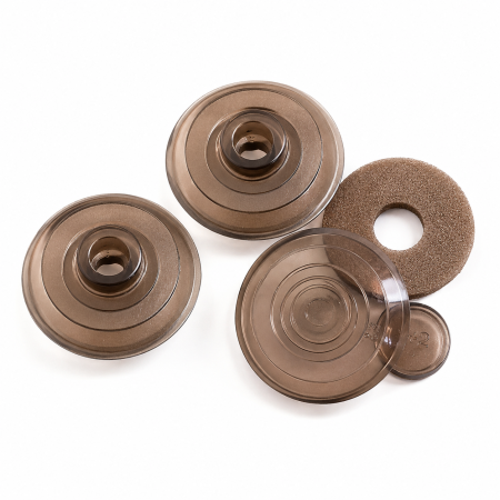 Butoni din policarbonat fumurii, 6mm x 30mm (20 bucati)